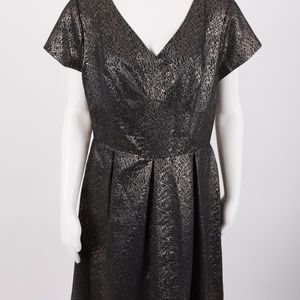 Vince Camuto Cocktail Semi Dress Pleated Gold 14